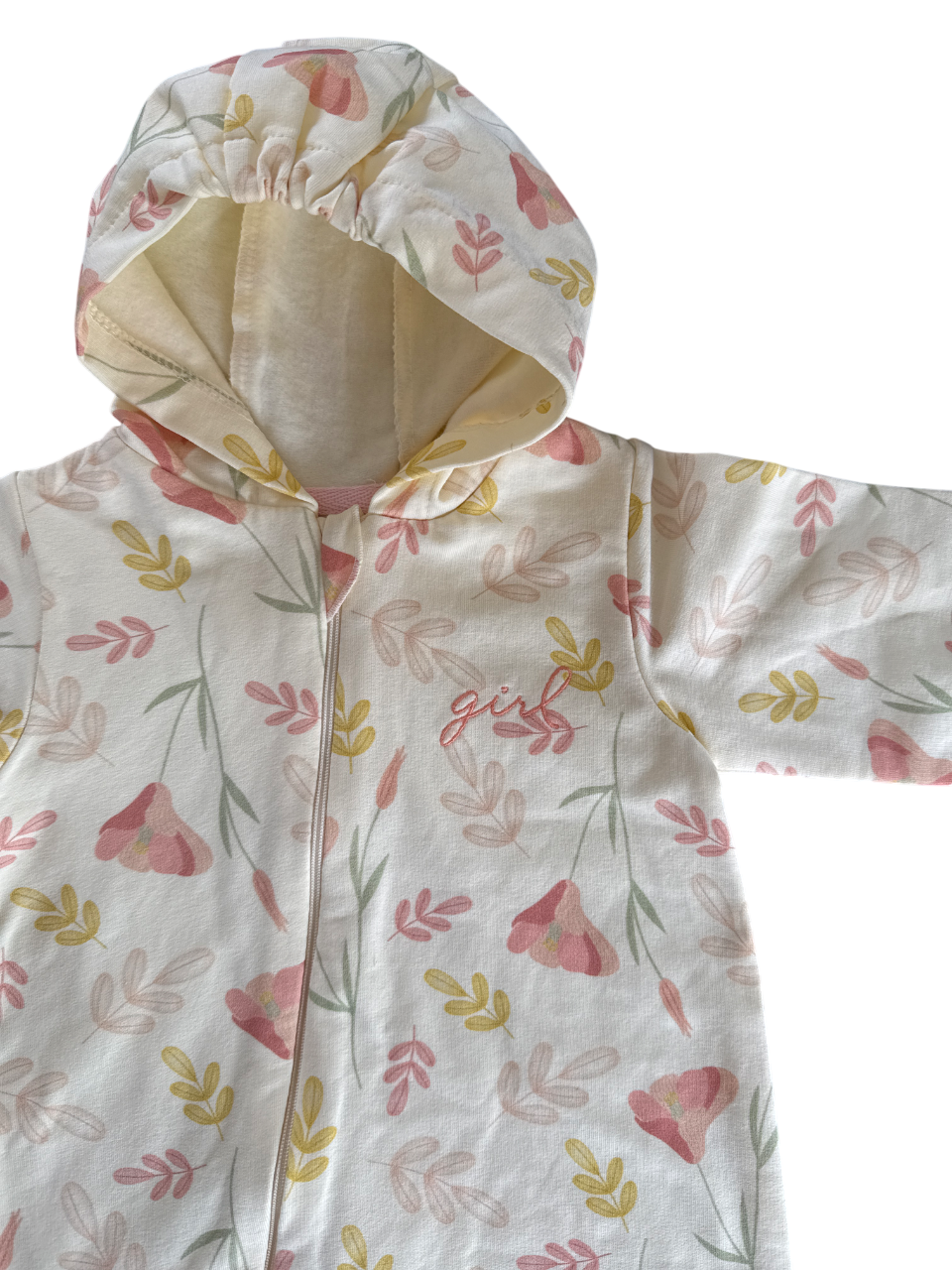 Cream Floral Babygrow