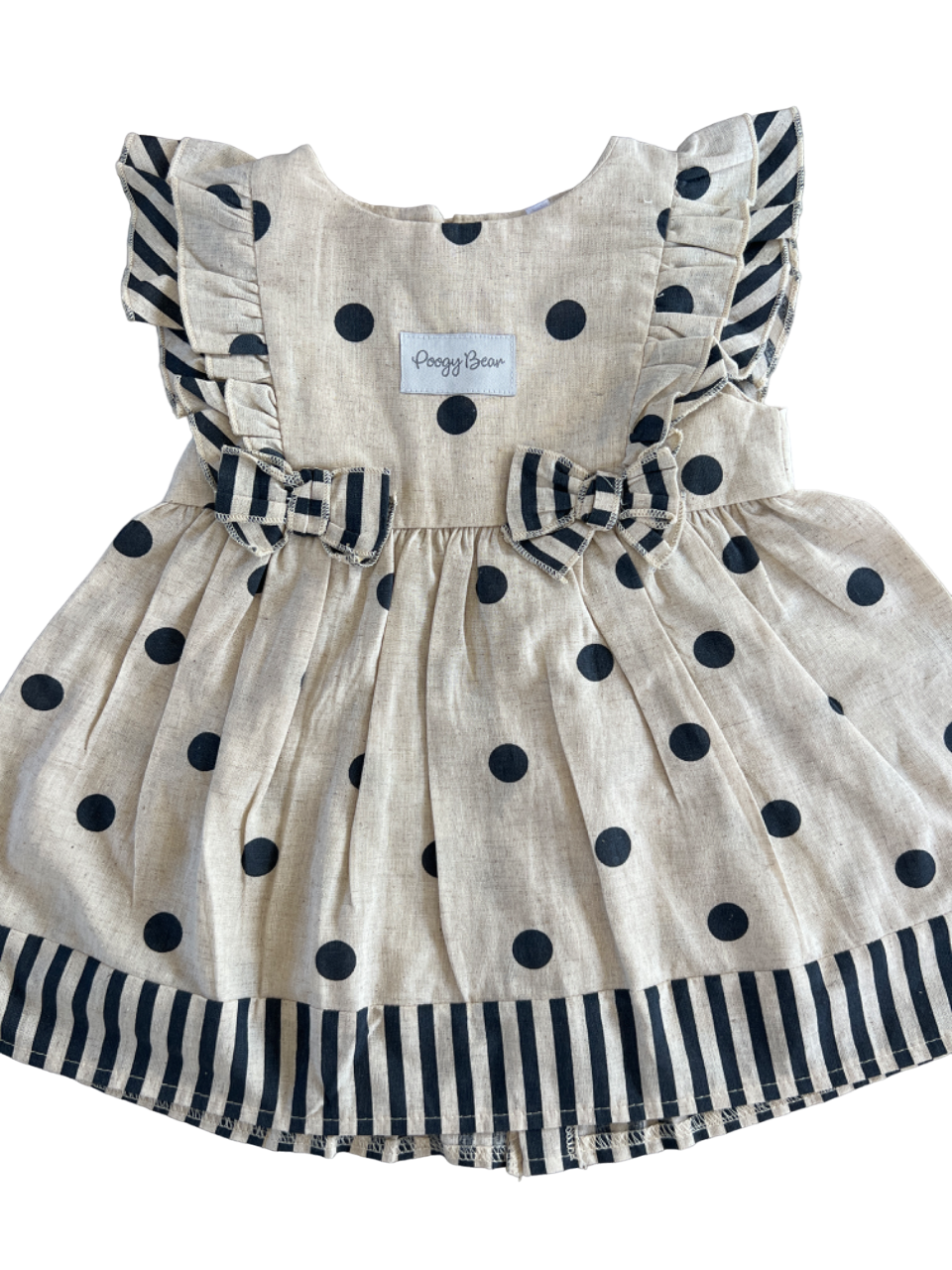 Beige & Black Polka Dress