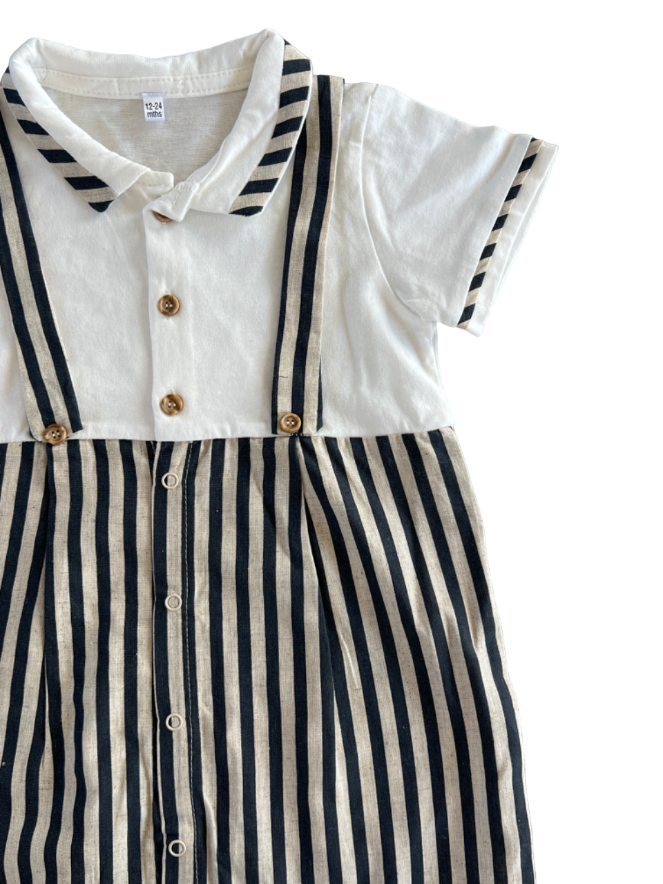 Beige & Black Stripe Dungaree